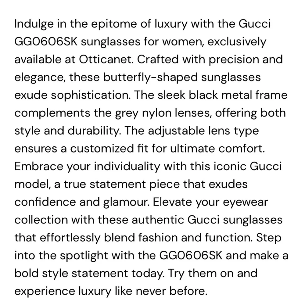 Gucci Black Gold Sunglasses with Gradient Lenses Gg0606sk butterfly authentic!